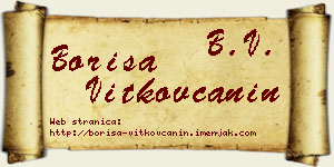 Boriša Vitkovčanin vizit kartica